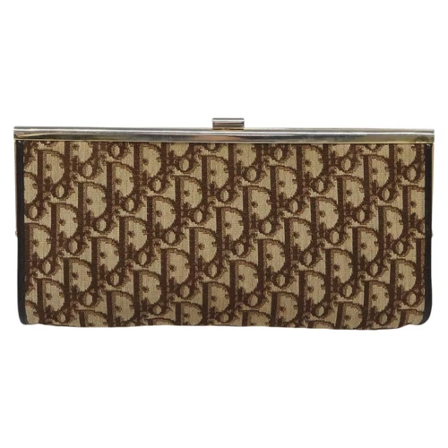 Sac pochette toile marron Dior Trotter authentique