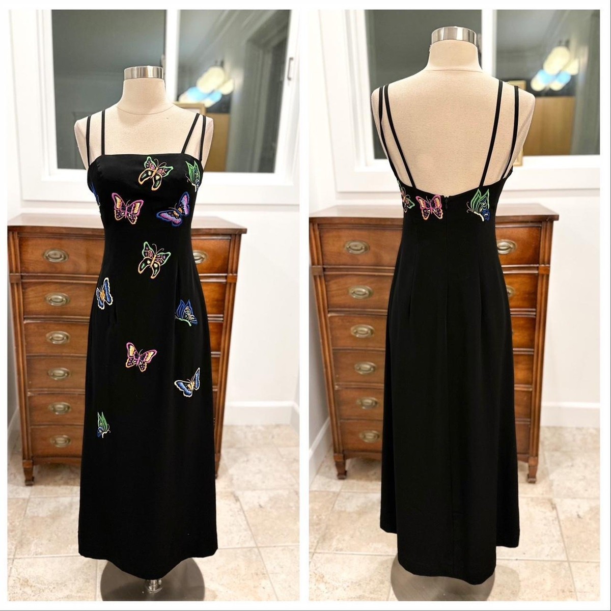 Vintage alyce 90s prom dress women's size 4 butterfly motif