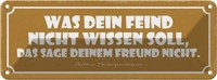 Blechschild 10X27 Cm Was Dein Feind Nicht Wissen Soll Spruch Zitat Deko Geschenk