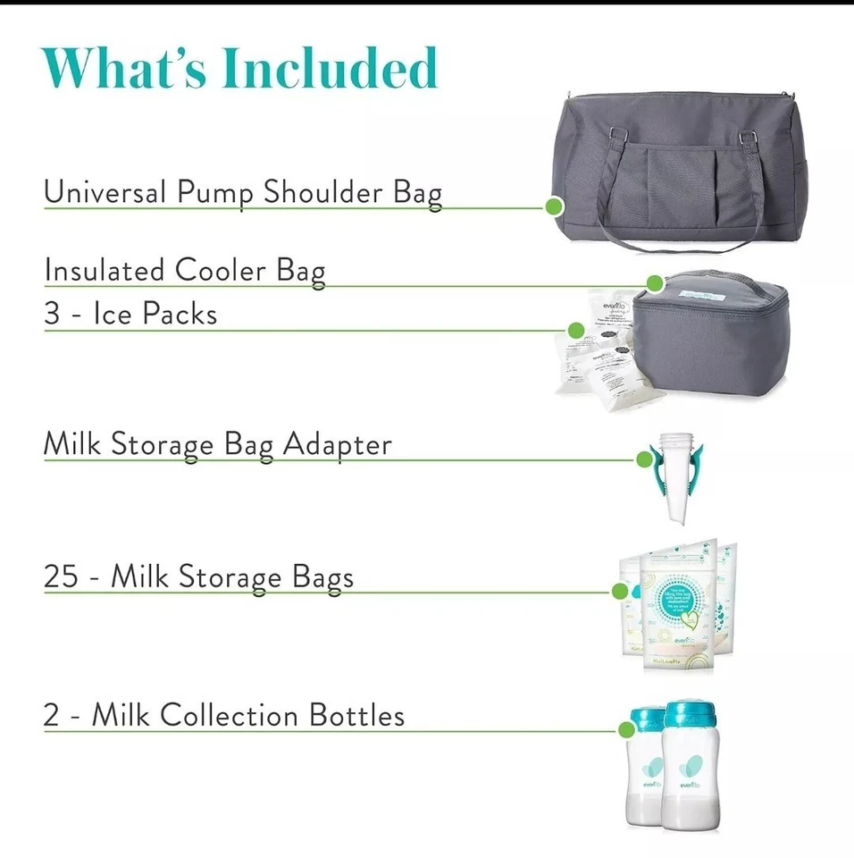 Kit de almacenamiento de leche materna Evenflo bolsas a prueba de fugas botellas refrigeradoras y bolsas de hielo Foto 4 de 4