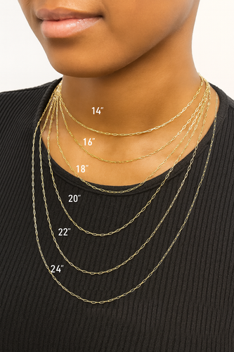 14k SOLID Gold Chain 1.5mm 2mm 3.5mm Necklace Paper Clip 14" 16" 18" 20" 22" 24" - Afbeelding 1 van 39