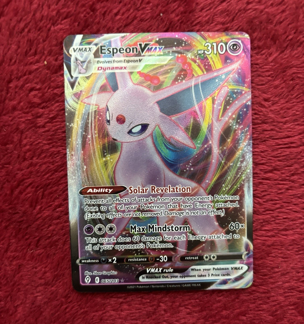 Espeon VMAX 065/203 Evolving Skies Ultra Rare Full Art Holo Eng 2021 310