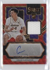 2023-24 Panini Select Rookie Jersey Red Wave Prizm Colin Castleton Auto 1jk8