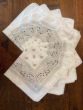 WHITE BANDANNAS SET OF 9