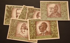 GERMANY NOTGELD Colonies Africa 6x 75 PFENNIG 1921 USA Emergency Money Berlin