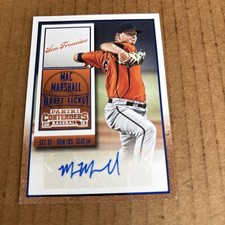 2015 Contenders AUTO BLUE FOIL Mac Marshall RC #30 Giants Baseball Card (f3)