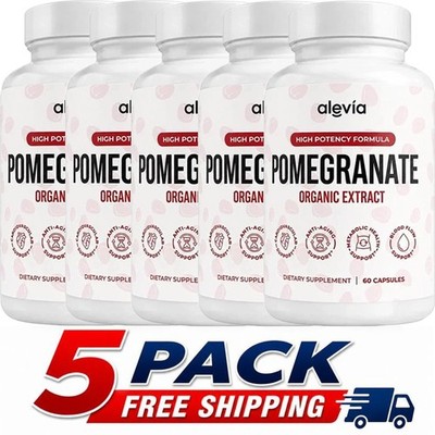 5X Alevia Pomegranate Capsules 60ct Organic Extract Antioxidant US