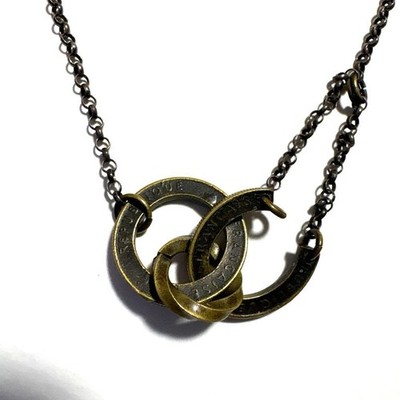 Influence Silver 925 Coin Pendant Necklace GoldTone Used