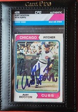 1974 Topps #378 Burt Hooton Auto Card Cubs – Beckett BAS Authentic CPG