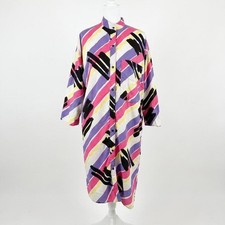 Vintage Models Coat Colorful House Coat Dress Robe Snap 80s Retro summer