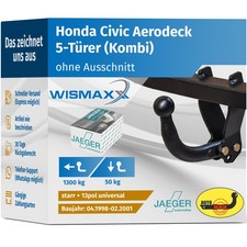 ANHÄNGERKUPPLUNG starr für Honda Civic Aerodeck 98-01 +13pol E-Satz ABE