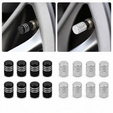 8pcs Universal Tire Valve Stem Caps For Car Wheels Dust Caps Blacksilver