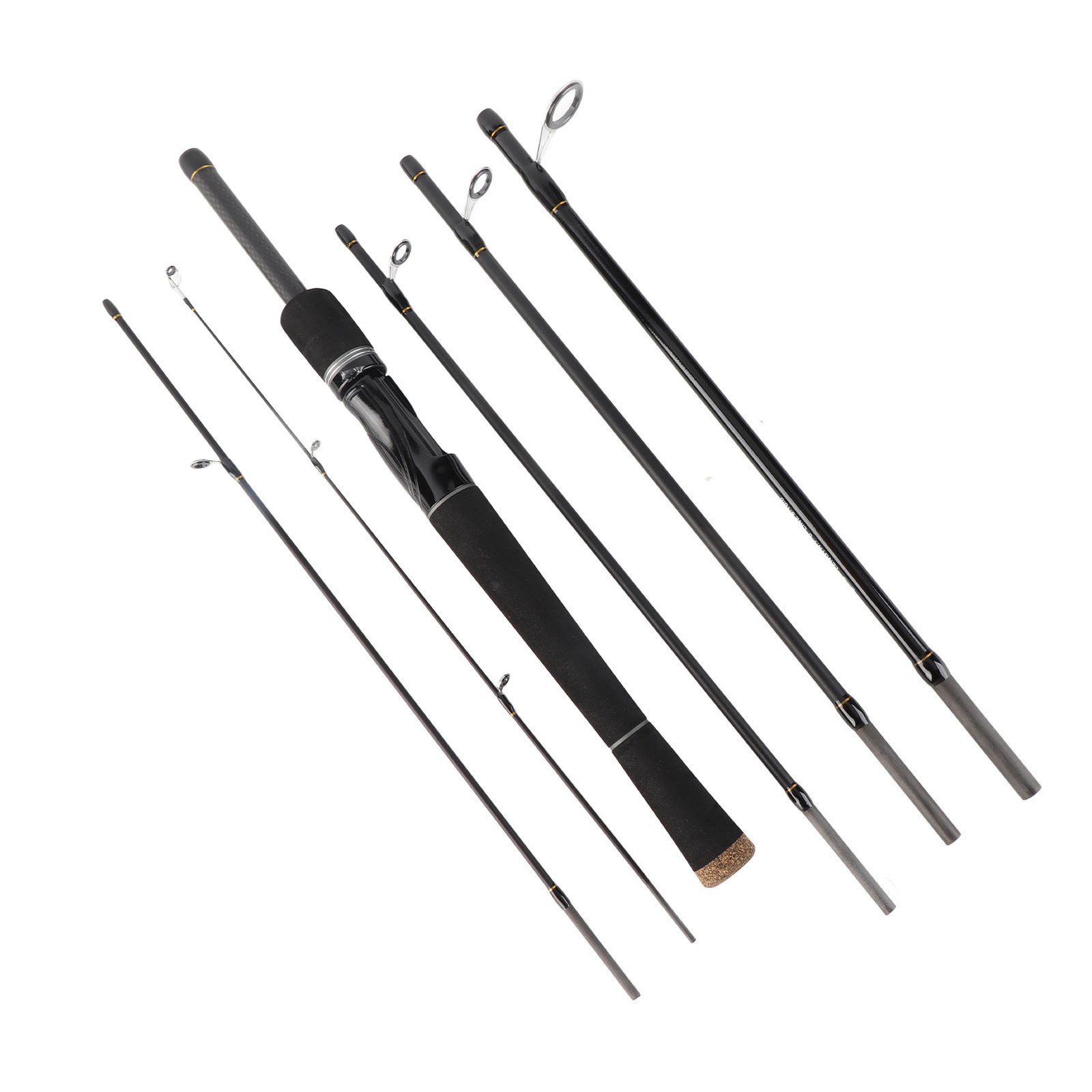 6 Piece Fishing Pole Spinning/Casting Rod Travel Fishing Rod SKGN