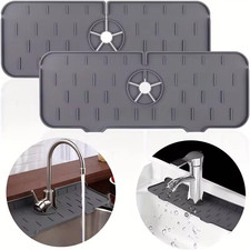 Non-Slip Silicone Sink Faucet Mat Splash Guard Drip Catcher Water Drain Pad