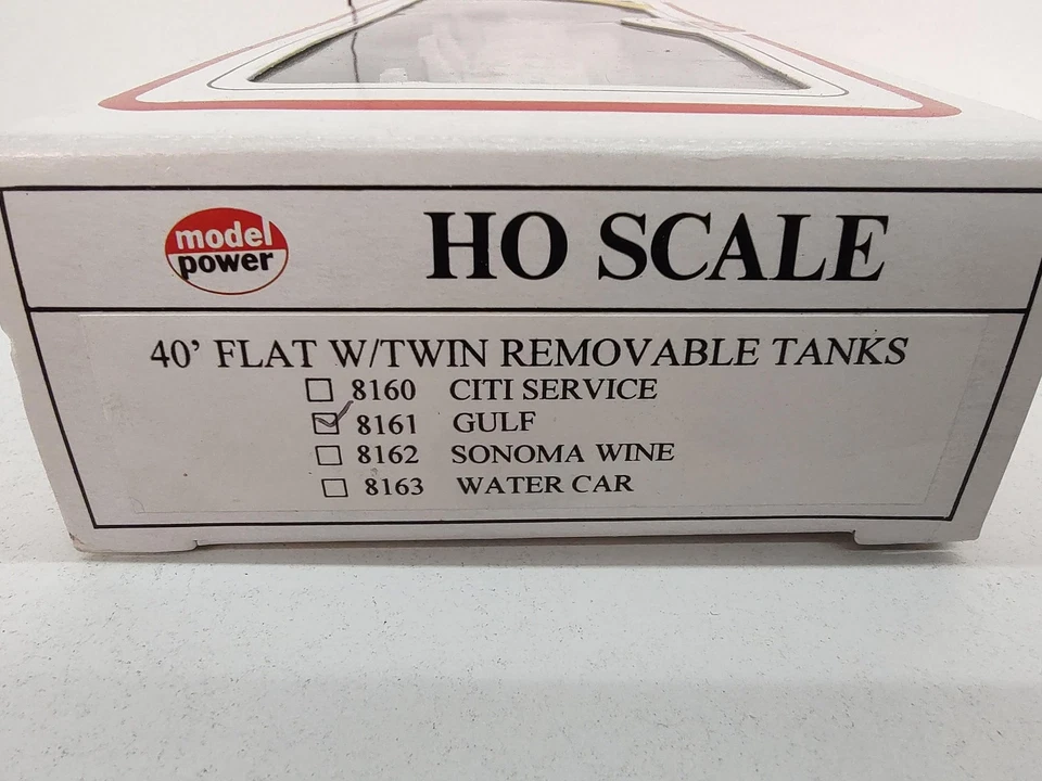 Model Power HO Scale 40' Flat Car Twin Removable Tanks Gulf Gasoline 8161 6225 - Image 4 of 4