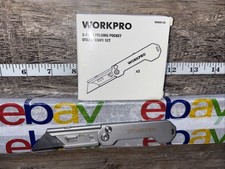 WORKPRO 3-Pack Folding Utility Knife, Quick 3-Pack, Silver-stainless Steel