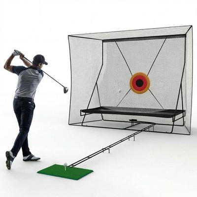 10x8Ft Golf Practice Net w/ Ball Return & Impact Target, Large Golf Training Net