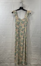 Loft Women's Multicolor Floral Maxi Dress Flutter Sleeve Sweetheart Neck Sz 2