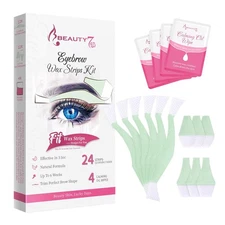 Beauty7 Facial Wax Strips Kit for Hair Removal - Eyebrow 