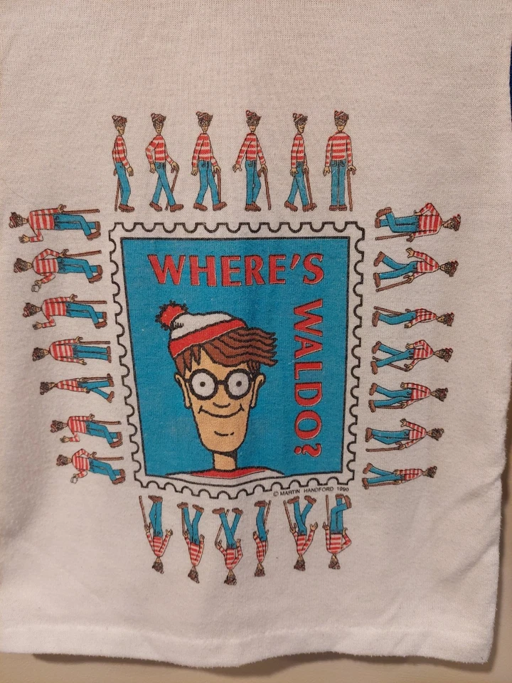 VTG 90s Where's Waldo Kids Shirt Size 4 Wormser Tag 1990 Martin Handford Vintage - Image 2 of 4