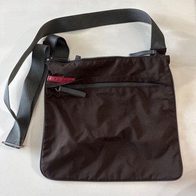 Prada Sport Linea Rossa Nylon Sacoche Shoulder Crossbody Bag Brown