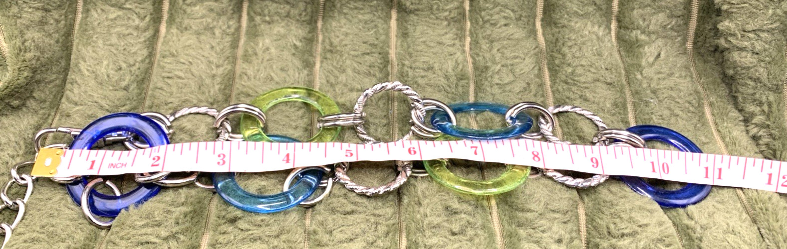 Silver Tone Multi Color Circles Adjustable Chain … - image 8