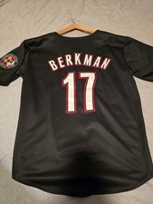 Lance Berkman Black Astros Jersey (L) Majestic 