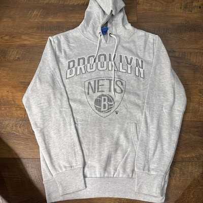Brooklyn Nets Hoodie Mens M  Gray NBA Basketball UNK Pullover Sweatshirt New