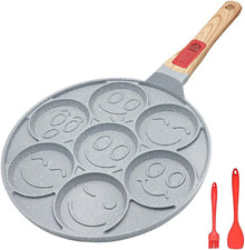 Ceramic Pancake Pan for Kids, Nonstick Pancake Griddle with Detachable Handle, 7