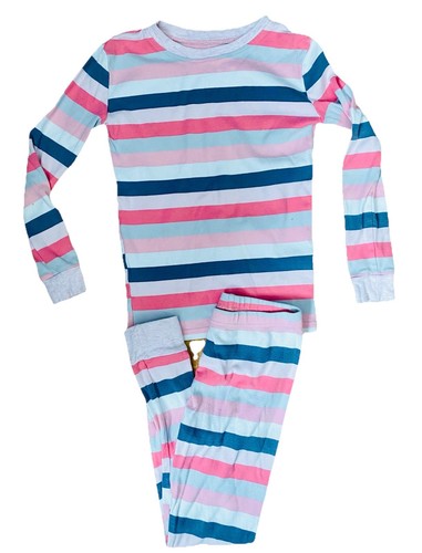 Kirkland Girls Size 10 Cotton Pajamas Pink Stripes Snug-fit - Picture 1 of 4