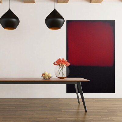 Mark Rothko untitled schwarz, rot Leinwand Reproduktion, Wandbild Kunst, Rahmen