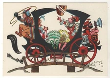 1965 Polish folk tale Pea Pod - Old Man of the Garden Soviet RUSSIA POSTCARD Old