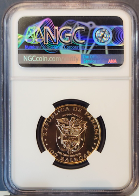 1981 PANAMA GOLD 100 BALBOAS CEREMONIAL MASK NGC MS 69 DPL RARE 