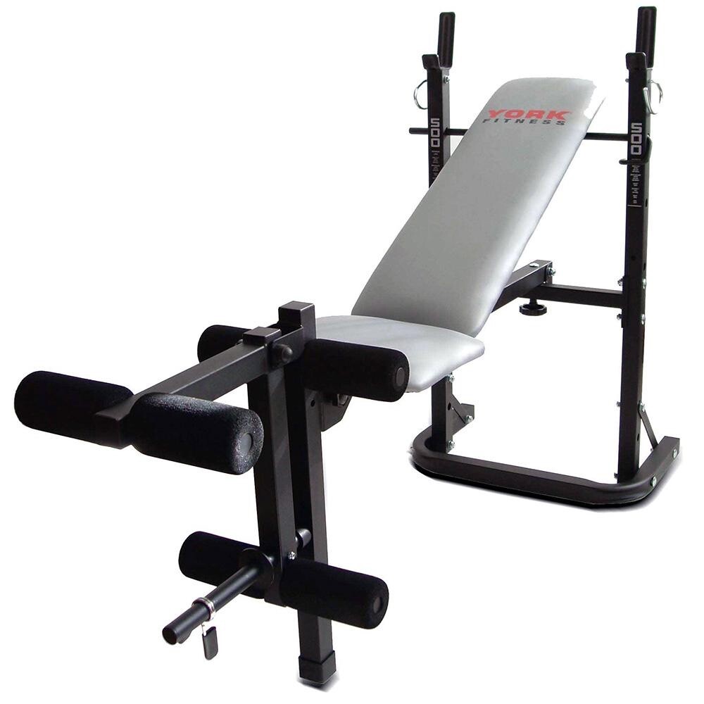 York B500 Folding Barbell Weight Bench Foldable Workout Lifting w