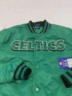Ultra GAME Embroidered Boston Celtics Varsity Button Up Jacket Small New $125