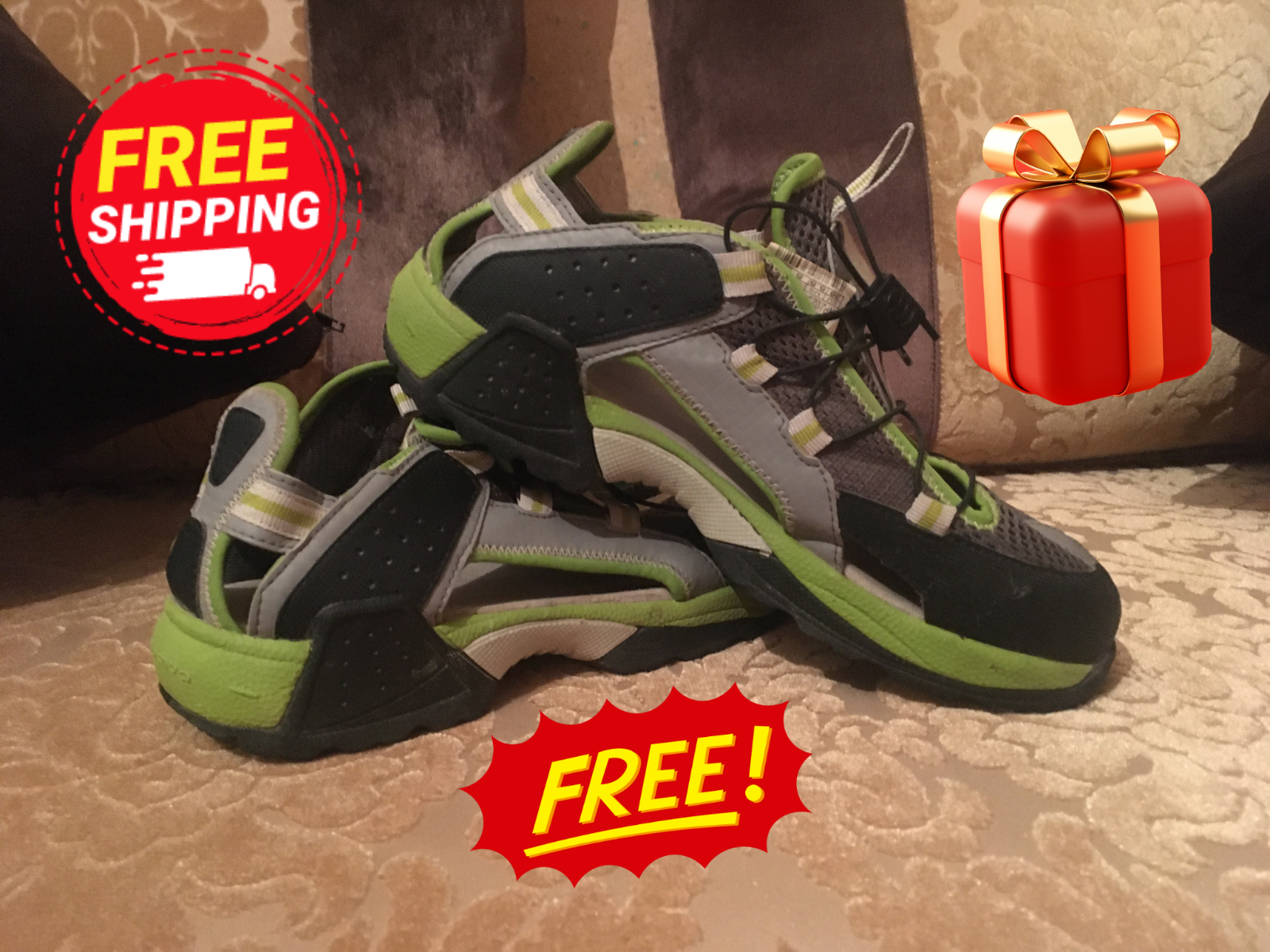 Kammer opskrift fjende Quechua Decathlon Arpenaz Sandal 700 JR Green 09 Oxylane Shoe Size 5.5US +  Gift | eBay