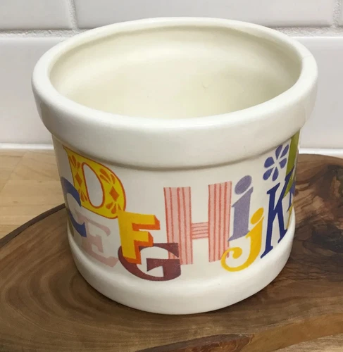 Vintage Haeger Ceramic Planter ABC Alphabet Nursery Trinket Holder Canister