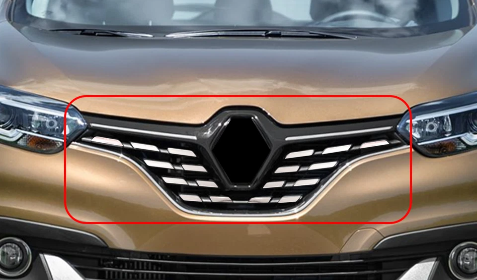 Lámina óptica cromada se adapta a la parrilla del radiador Renault Kadjar hasta 2018 - Imagen 3 de 4