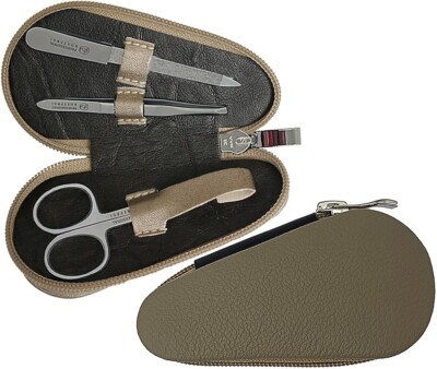 Richard Jäger Leather Pocket Case BEIGE Manicure Set Manicure Case INOX