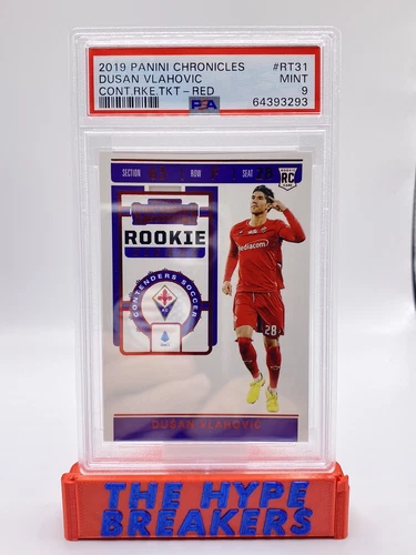 DUSAN VLAHOVIC 2019 Panini Chronicles Contenders Rookie Ticket RED SP PSA 9 MINT