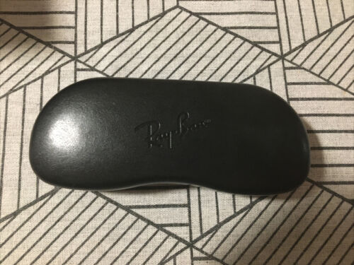 Ray Ban Faux Leather Black Hard Clamshell Sun/Eye Glasses Case Only - Afbeelding 1 van 3