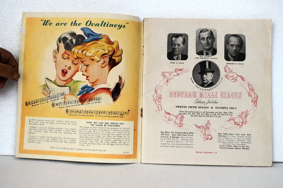 Vintage Bertram Mills Circus Olympia Season 1951-1952 Brochure Infromation Book - Bild 4 von 4