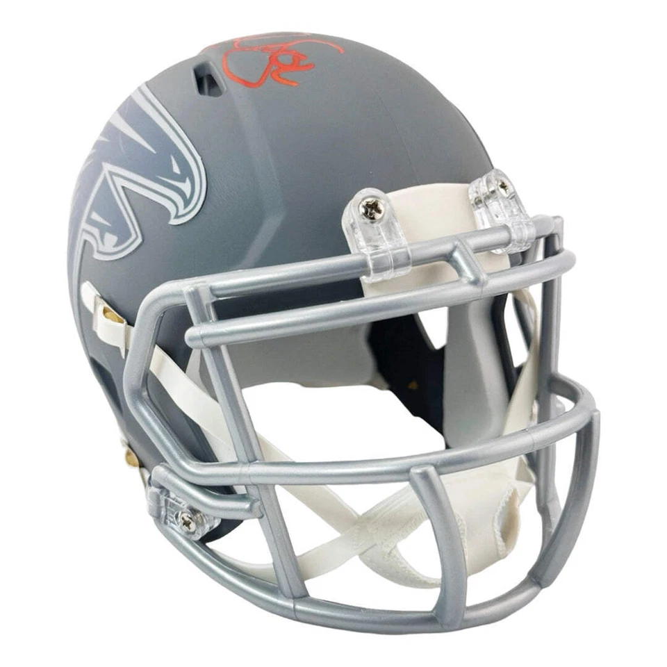 Mini casco de fútbol americano de velocidad alternativa de pizarra de los Atlanta Falcons firmado por Jamal Anderson Foto 3 de 3
