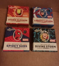 Dr Squatch Soap Marvel Avengers Set Of 4 Spiderman Thor Ironman Captain America