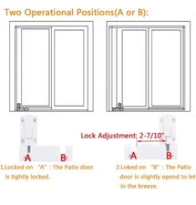 Patio Sliding Door Security Foot Lock Kick Lock, Fits on Top Rail-Childproof