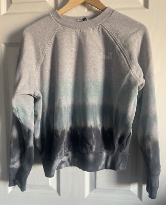 O'Neill Sweatshirt Womens M Pullover Crewneck Gray Blues (M's short/crop) Ombre