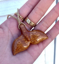 Genuine Koa Wood Hawaiian Jewelry Whale Tail Pendant Choker/Necklace 45022