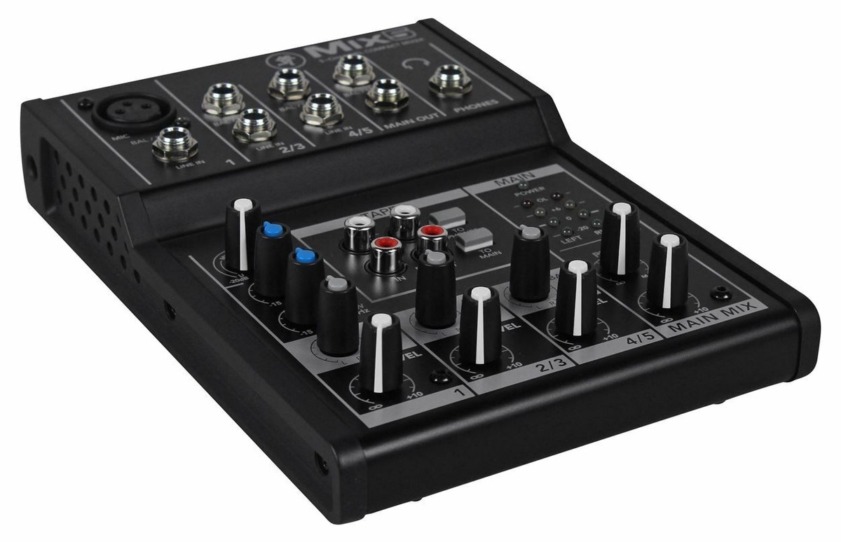 Mackie Mix5 Compact 5-Channel PA Mixer+(3) Microphones+(3