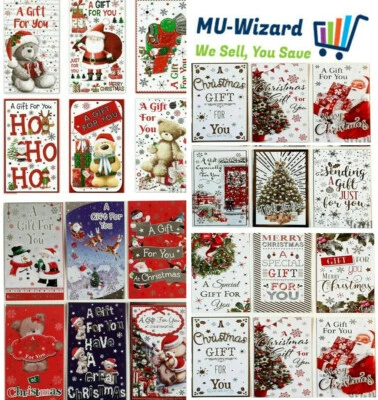 TALLONS 12xAssorted Christmas Money Envelope Gift Card Voucher Wallet Xmas Santa Present