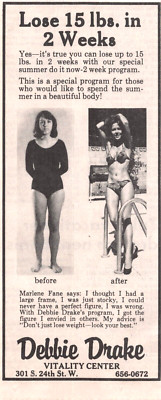 Debbie Drake Vitality Center Weight Loss Experts Billings MT June 1980 Vtg Ad